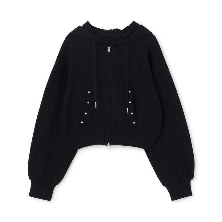 [LTXC/100% Cotton/Set Available] Studded Zip Parka,Black, medium image number 9