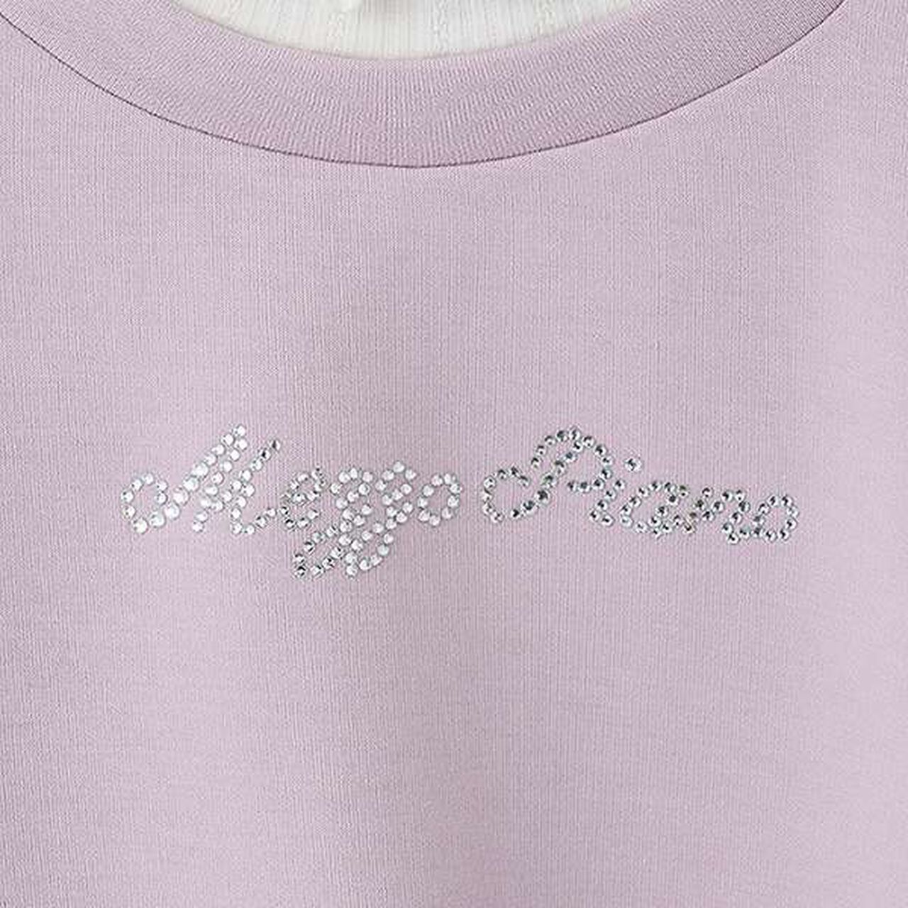 Lace-Up Ribbon Layered Sweatshirt,Sax blue, large image number 2