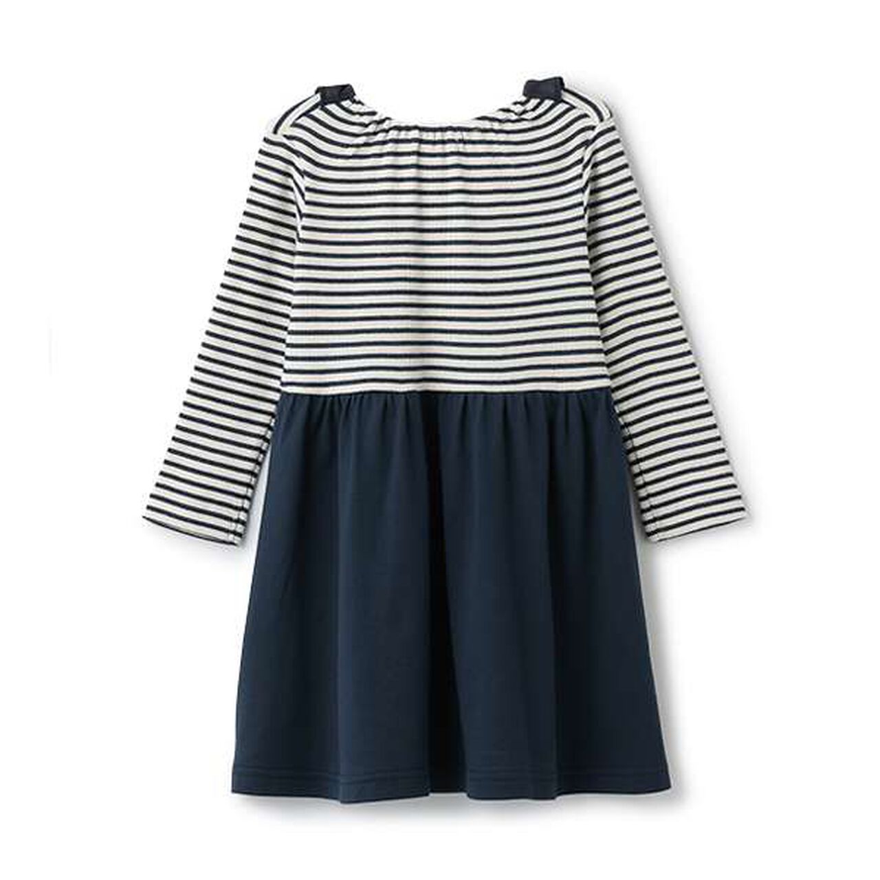 [Made in Japan] Stripe Pattern Long-Sleeve One-Piece Dress,Pink, large image number 1