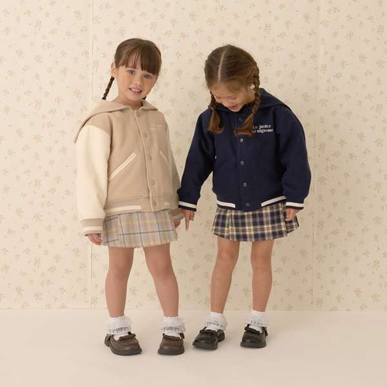 Sailor Collar Varsity Jacket,Beige, large image number 10