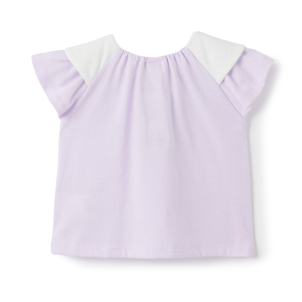 Big Ribbon Collar Frill Sleeve Tunic,Lavender, large image number 9