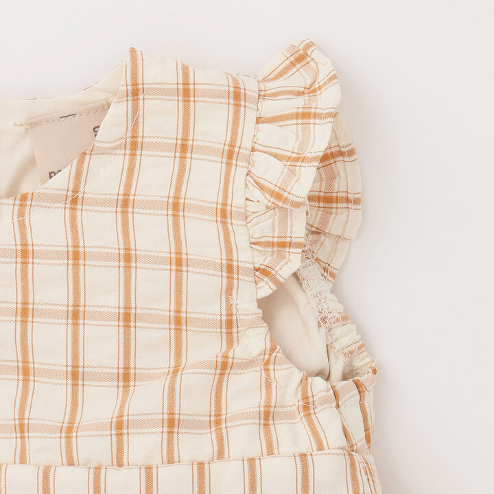 [Web Exclusive] Checkered Romper Dress / E,Yellow orange, medium image number 5