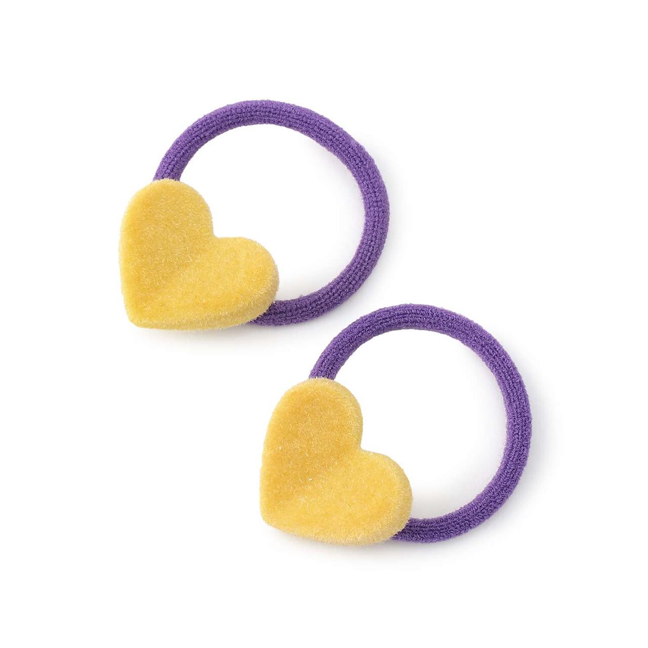 Heart Hair Tie Set of 2,Yellow, large image number 0