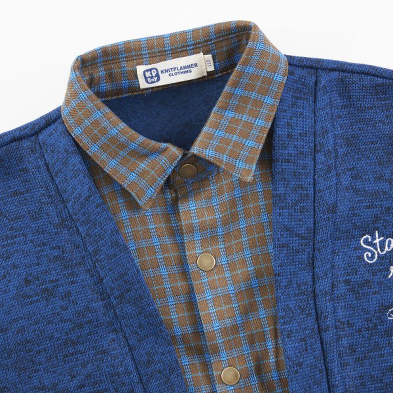 KP Boy Layered Cardigan (110-140),Blue, large image number 6