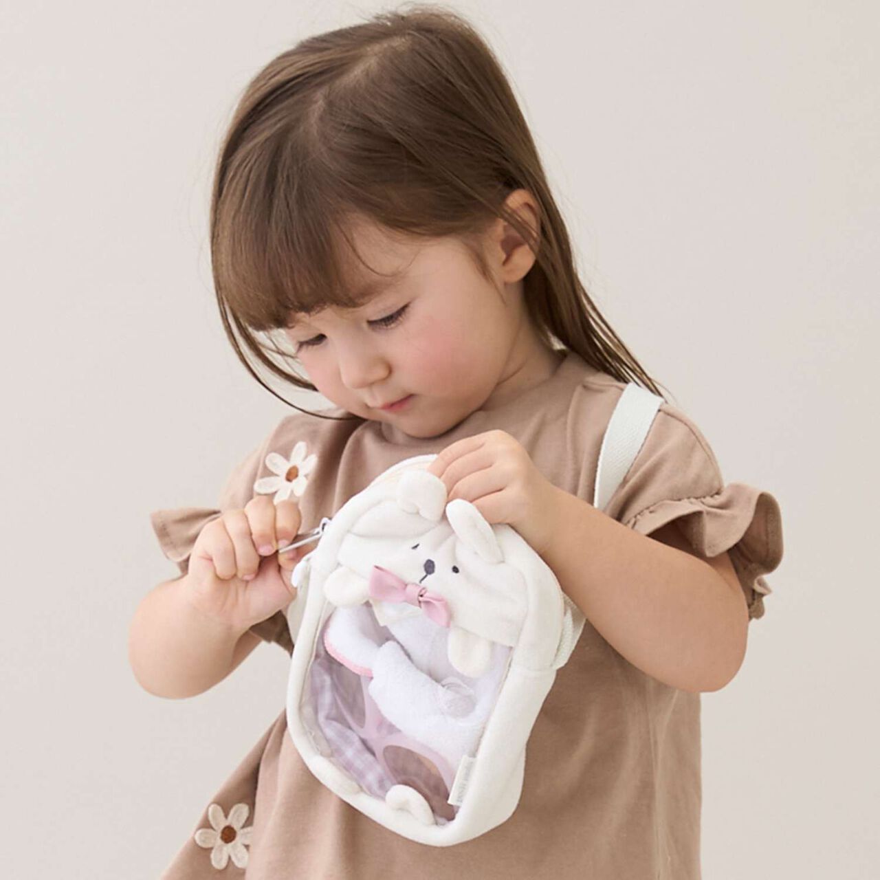 pupu tete Clear Pochette,Off white, large image number 1
