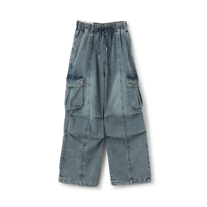 Quick-Dry Stretch Denim Cargo Pants,Gray, medium image number 7
