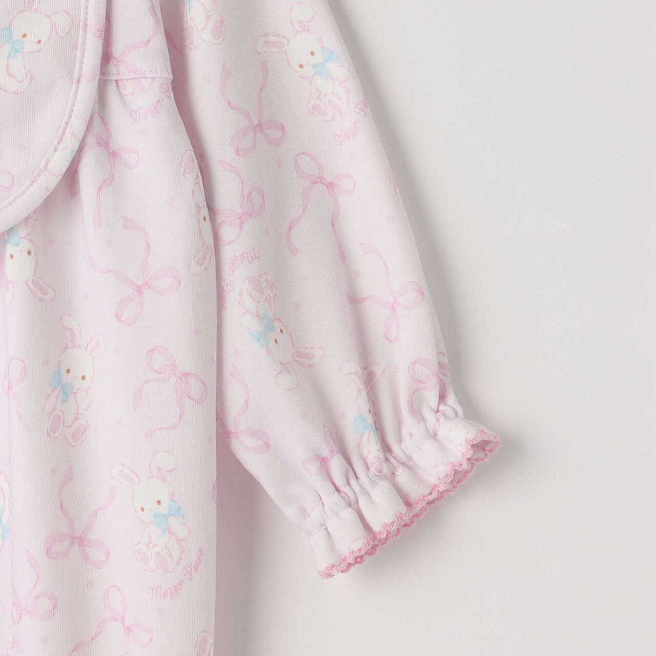 [Box Included] Rabbit Ribbon Pattern 2WAY All-in-One & Bib Set,Off white, large image number 9