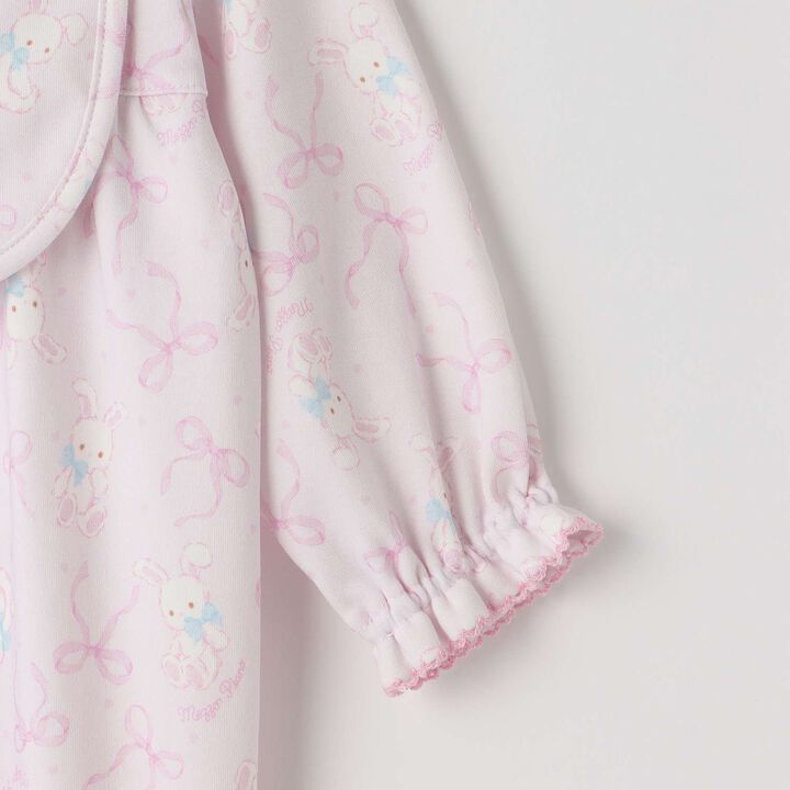 [Box Included] Rabbit Ribbon Pattern 2WAY All-in-One & Bib Set,Off white, medium image number 9