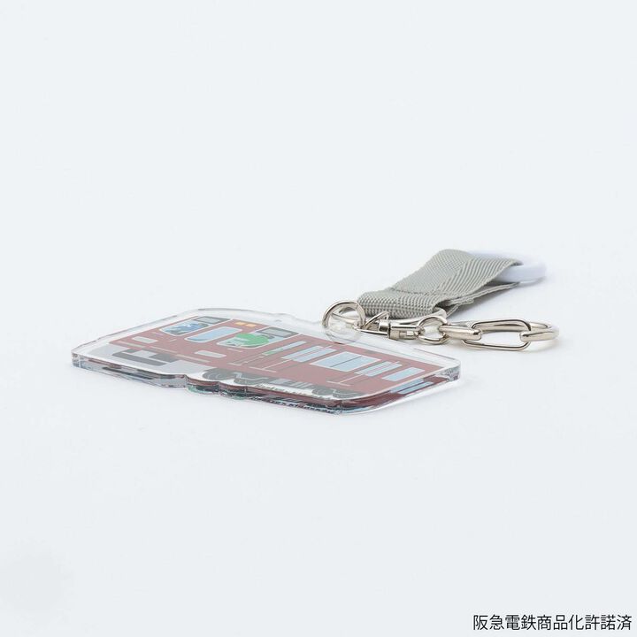 Hankyu Train Keychain,Deep red, medium image number 2