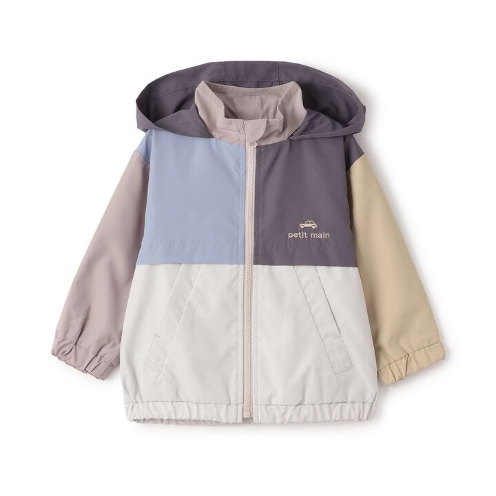 Water-Repellent Color Block Windbreaker,Navy, medium image number 10