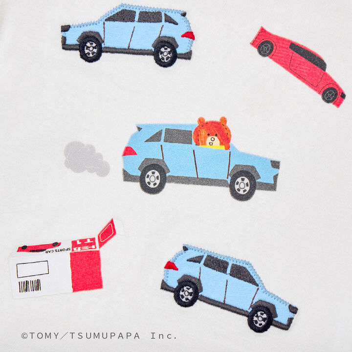 Tomica and Tom Car Appliqu&eacute; T-Shirt,Off white, medium image number 1