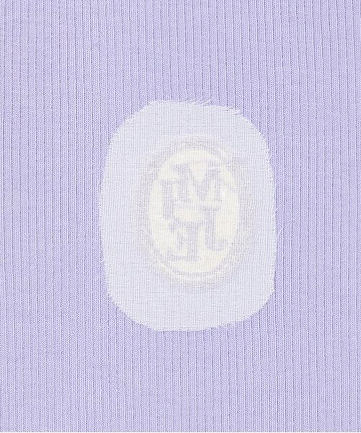 Front Shirred Short-Sleeve Ribbed Top,Lavender, medium image number 8