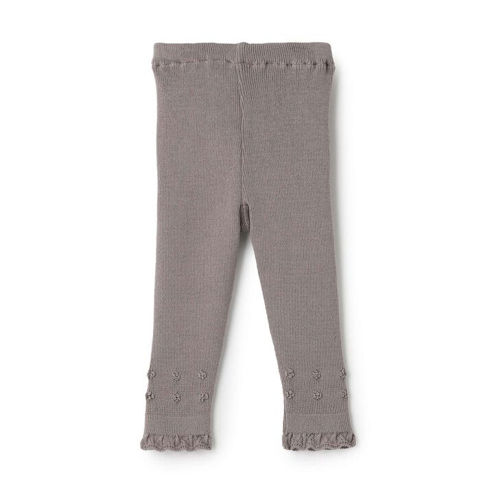 Organic Ribbed Knit Leggings [Made in Japan],Pearl white, medium image number 1