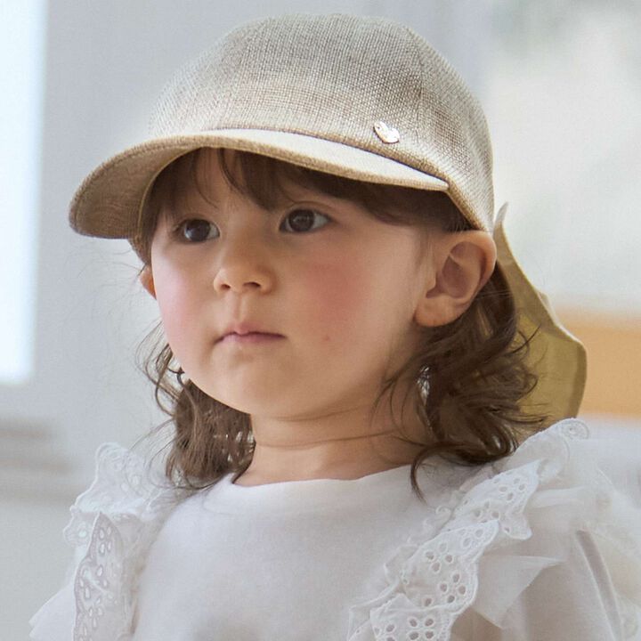[UV Processing] Sunshade Ribbon Cap,Beige, medium image number 0