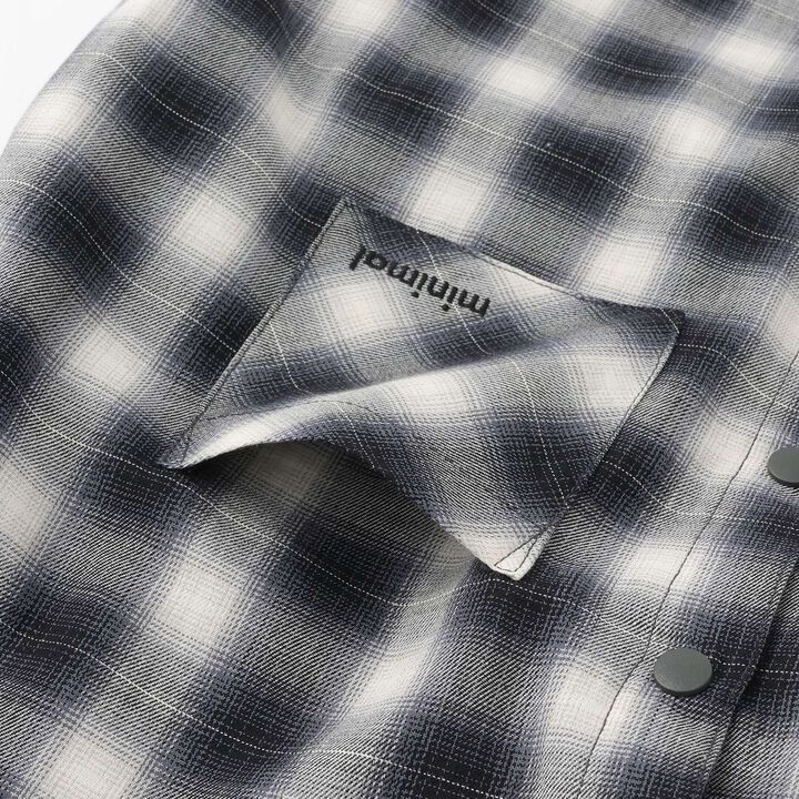 Checkered Shirt Parka,Black, medium image number 4