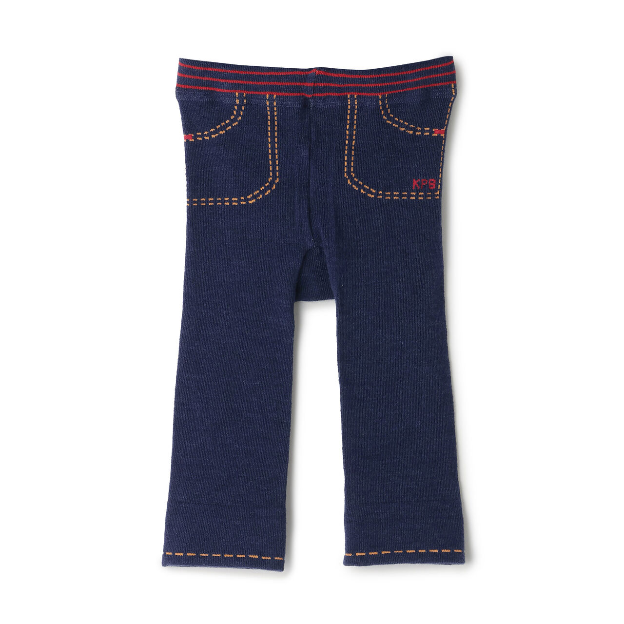 [Made in Japan] Hip Bear Braided 3/4 Length Leggings,Navy, large image number 0