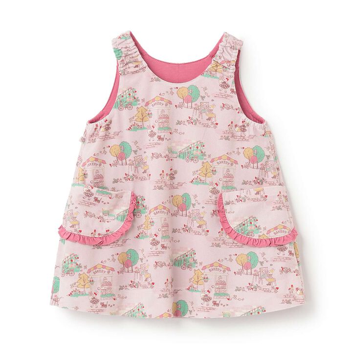 Mimi-chan Autumn Streets Pattern Reversible Jumper Skirt,Orange, medium image number 3