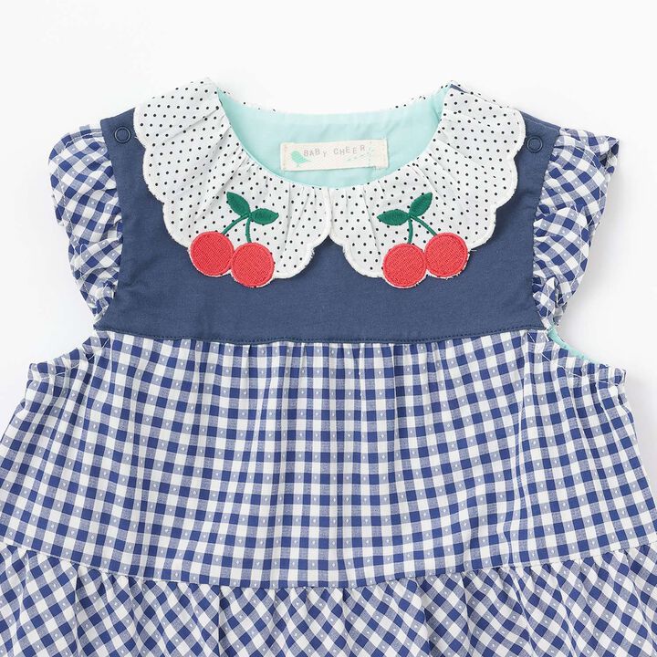 Cherry Checkered One-Piece Dress,Red, medium image number 2