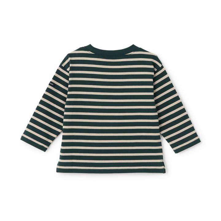 [Anti-Stain Finish] Stripe Pattern Long-Sleeve T-Shirt,Light blue, medium image number 4