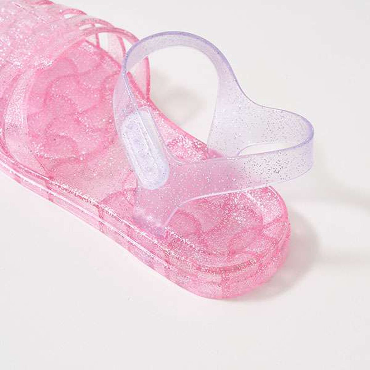 Clear Lame Bi-Color Rubber Sandals,Yellow, large image number 13