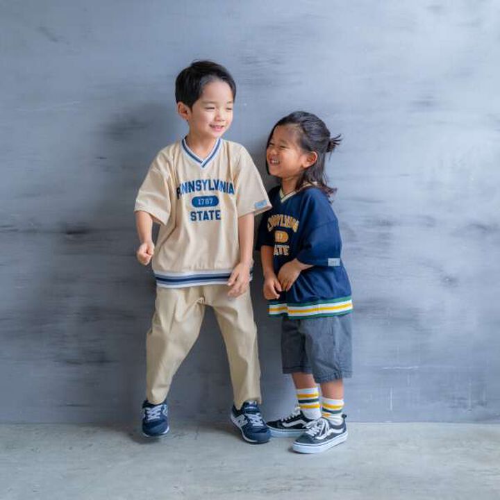 Uniform-Style Short-Sleeve Pullover,Beige, medium image number 3