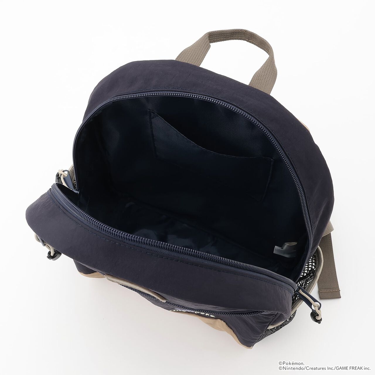 [Monpoke] Face Embroidered Backpack,Navy, large image number 3