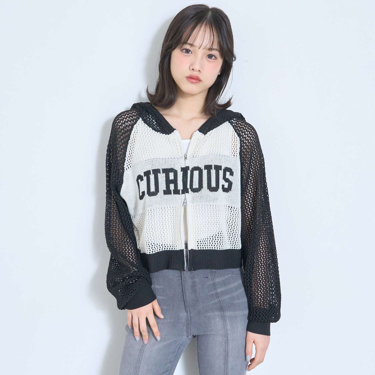 LTXC Washable Mesh Knit Zip Parka,Brown, large image number 4