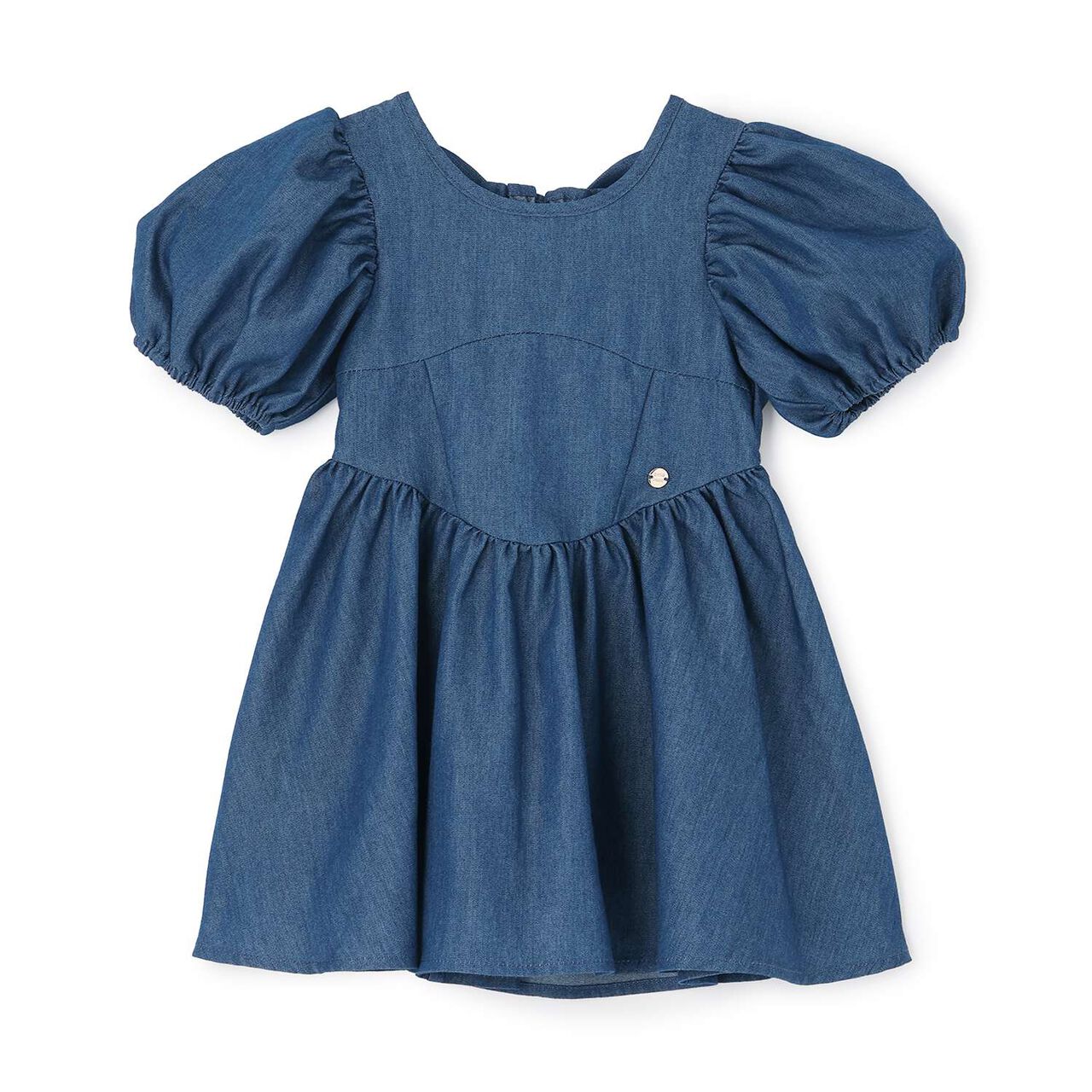 Link Puff Sleeve Peplum One-Piece Dress,Blue, large image number 5