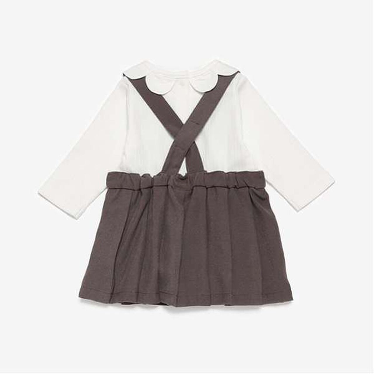 Pleated Jumper Skirt Set,Black, large image number 1