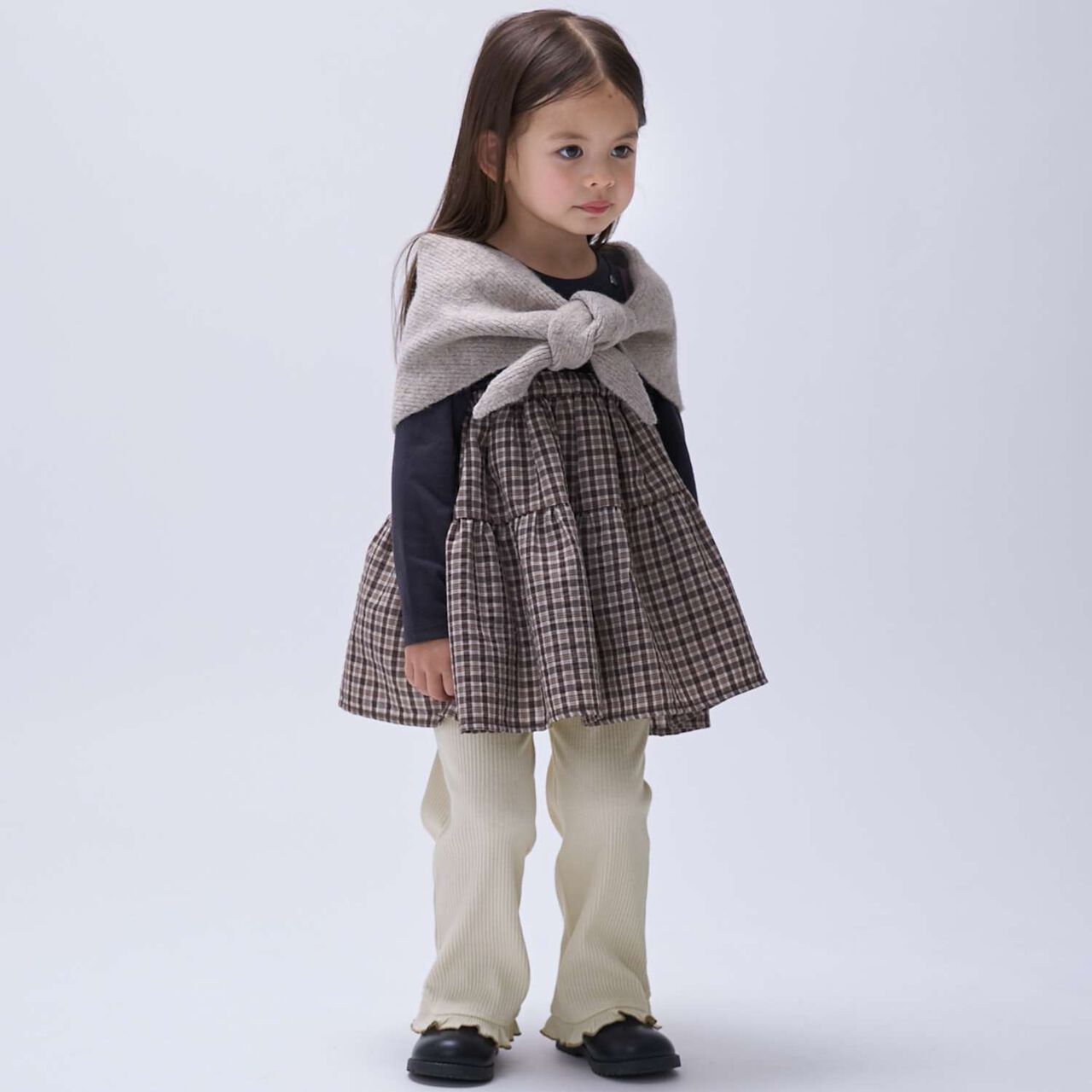 Merrowed Frill Flared Pants,Charcoal gray, large image number 11