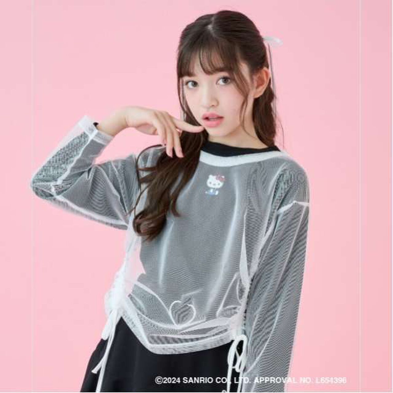 Hello Kitty Tulle Layered Shirt,Black, large image number 0