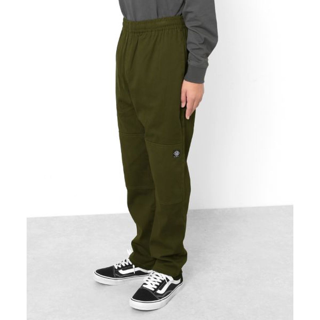 [Adult Size Available] Color Twill Double Knee Pants,Black, large image number 11