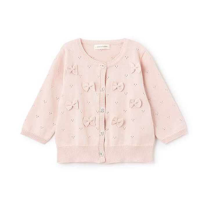 Ribbon Cardigan,Pink, medium image number 0