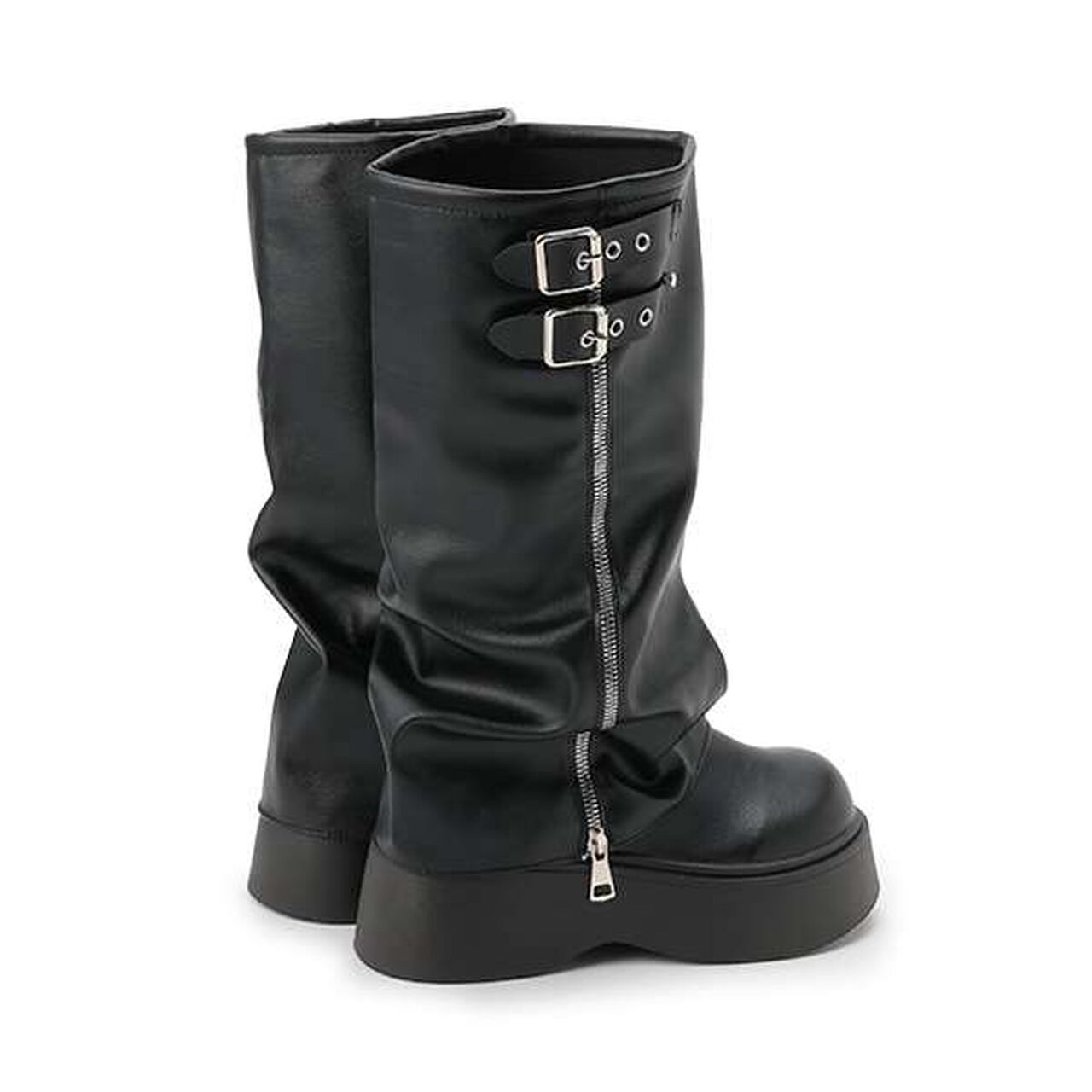 Platform Cover Boots,Black, large image number 1