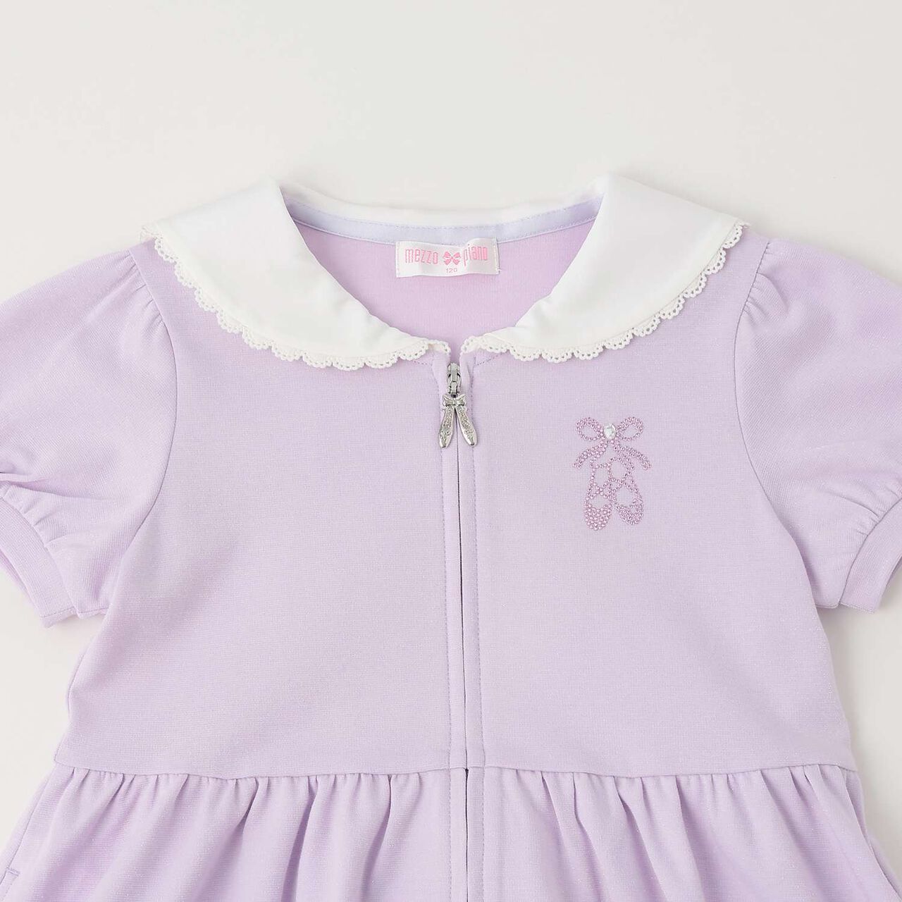 Front-Button Sailor Collar One-Piece Dress,Lilac, large image number 2