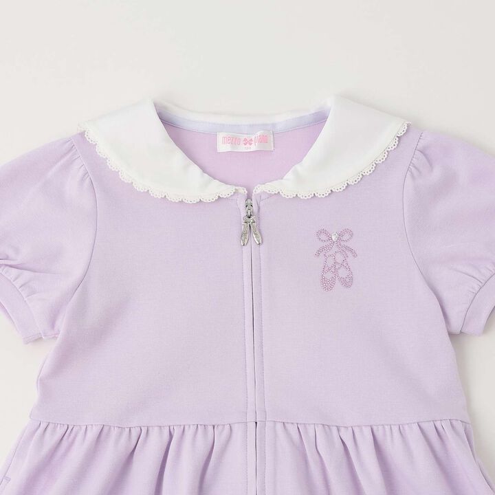 Front-Button Sailor Collar One-Piece Dress,Lilac, medium image number 2
