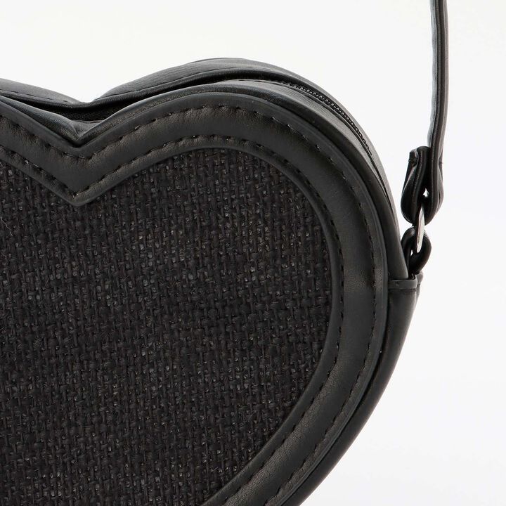 Heart Small Shoulder Bag,Black, medium image number 5