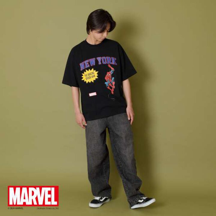 [Adult Size Available] [MARVEL] Spider-Man College Logo Big T-Shirt,White, medium image number 5