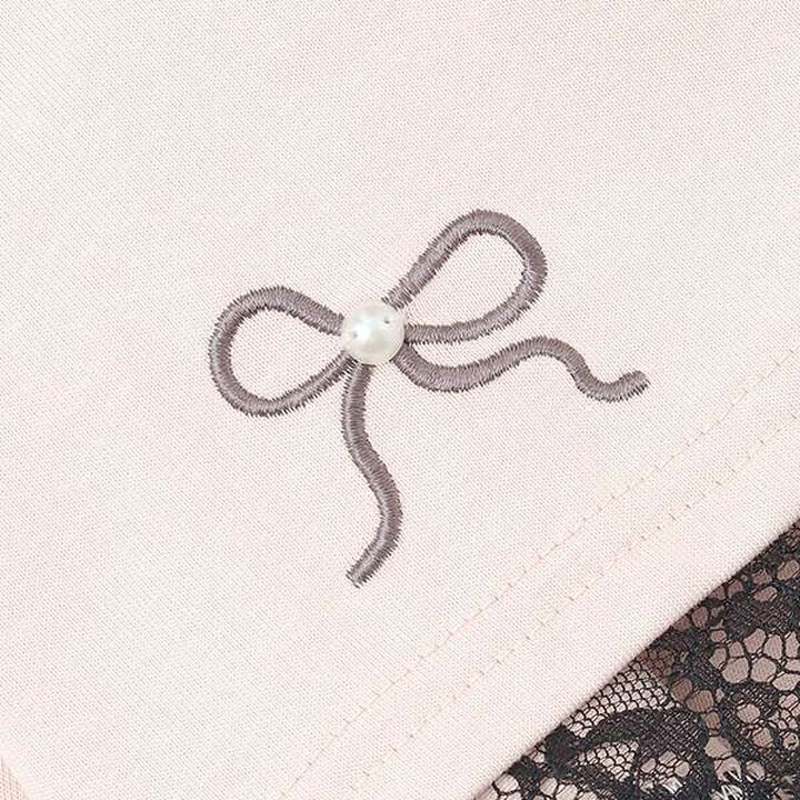 [Cool Touch] Lace Trim Parka Mini One-Piece Dress,Pink, medium image number 10