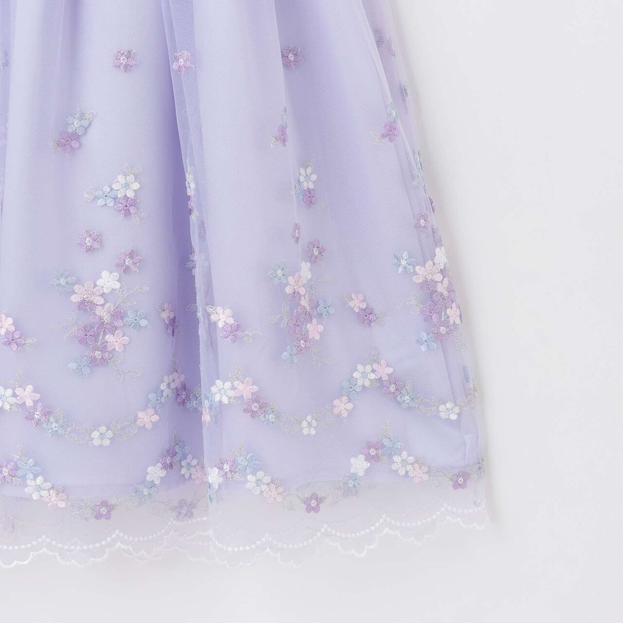 Flower Embroidery Tulle One-Piece Dress,Lavender, large image number 6