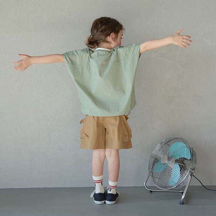 Easy Wide Nylon T-Shirt,Light khaki, medium image number 3