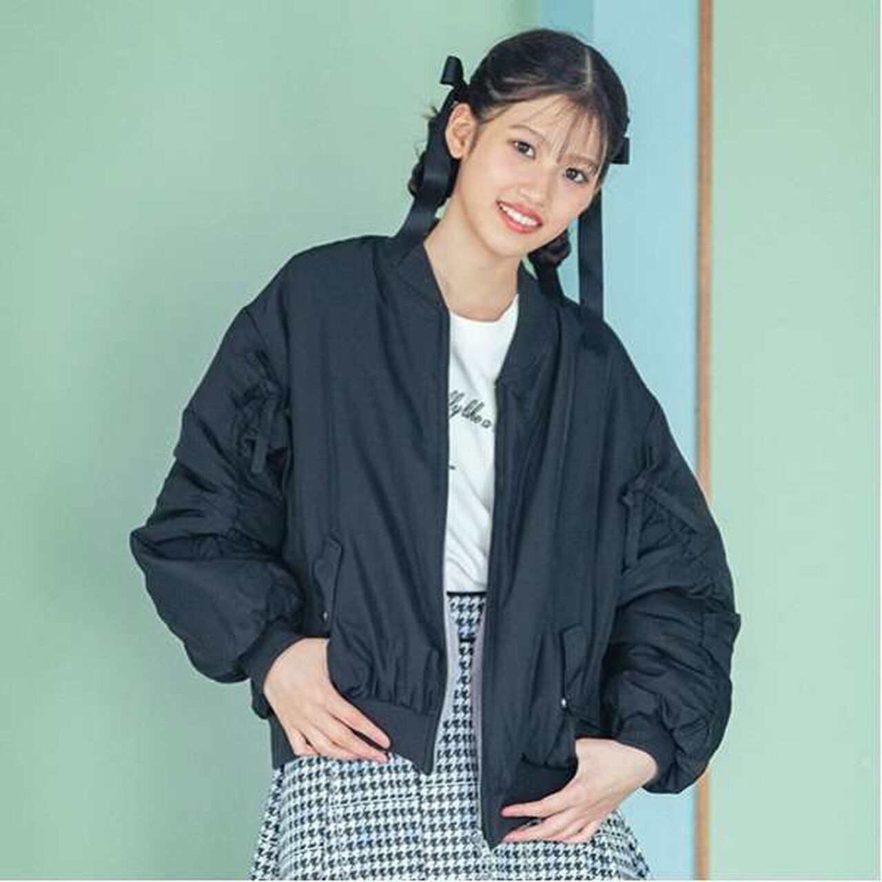 Reversible MA-1 Jacket,Black, large image number 0