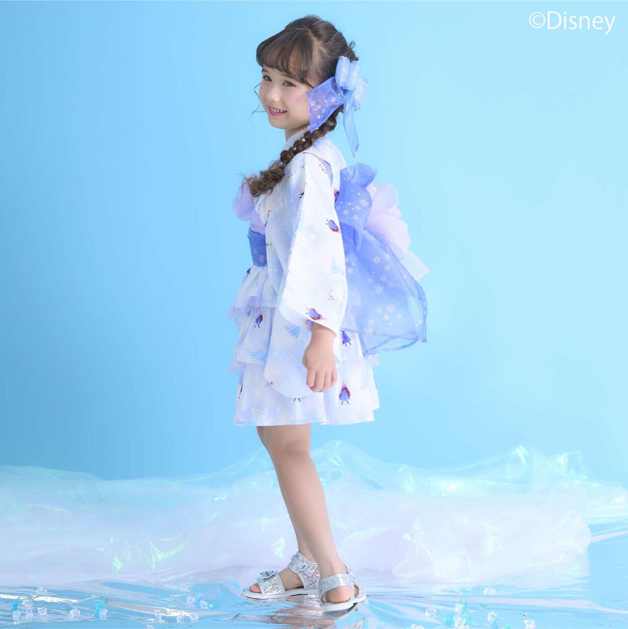 Frozen Yukata Dress [Cool Touch & Quick-Dry Absorbent],Sax blue, large image number 1