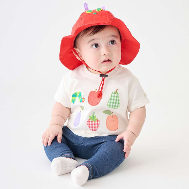 [Hungry Caterpillar] Fruit Appliqu&eacute; Short Sleeve T-Shirt,Light green, medium image number 3
