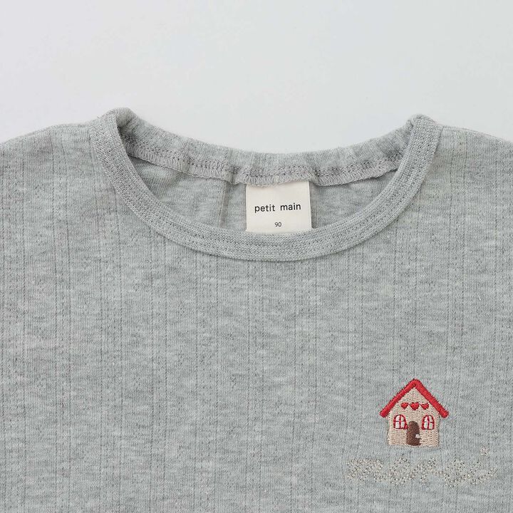 Heart & Animal Motif Long-Sleeve T-Shirt,Off white, medium image number 7