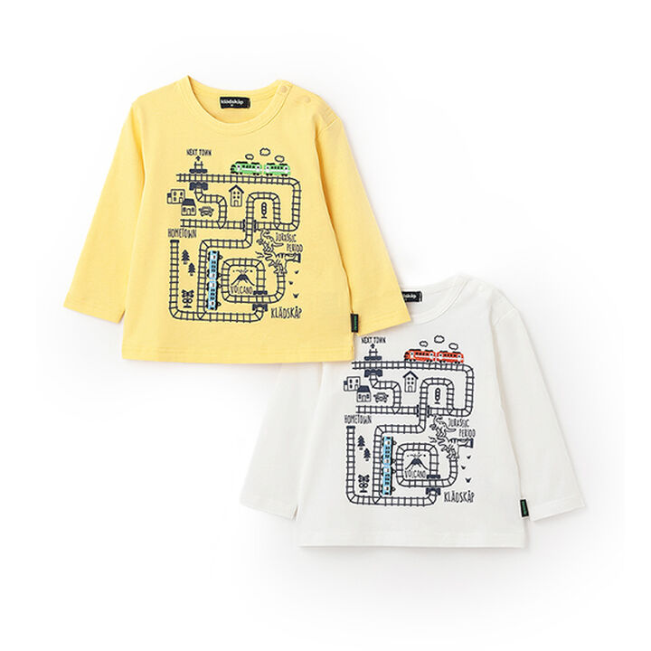 [Restock] Train Map Print Long-Sleeve T-Shirt,Off white, medium image number 9