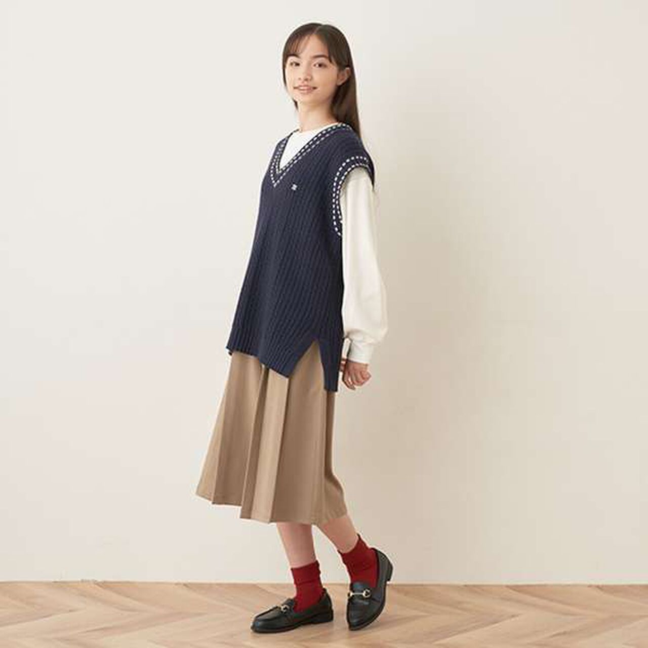 Easy Pleats Gaucho Pants,Beige, large image number 0