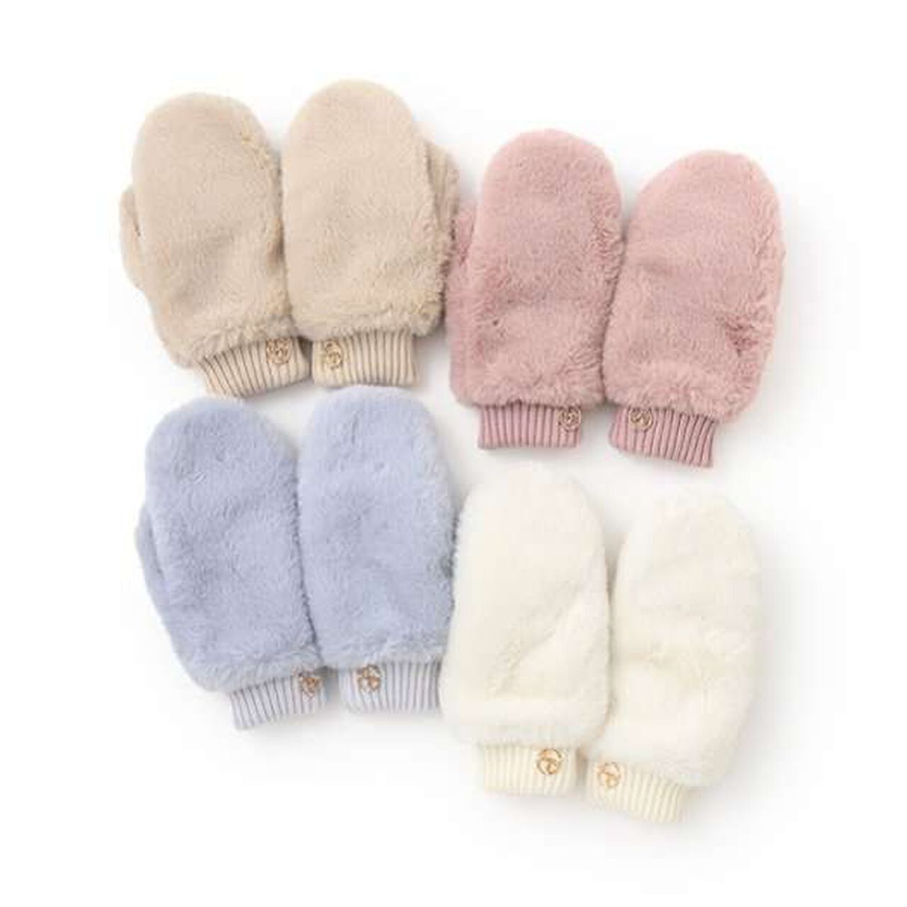 Faux Fur Gloves,Ivory, large image number 4