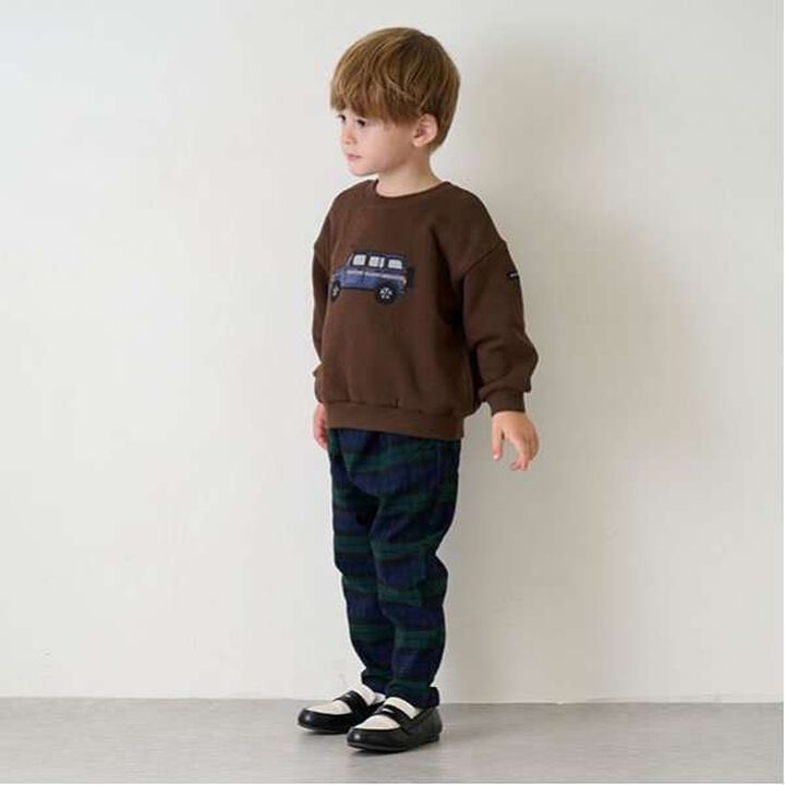 Wool Lined Check Tapered Pants,Black, medium image number 6