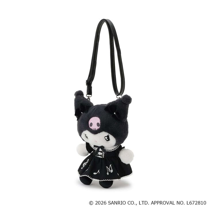 [My Melody / Kuromi] Plush Shoulder Bag,Charcoal gray, medium image number 2